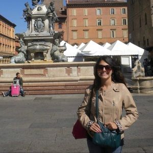 Faux tan leather jacket from Italy